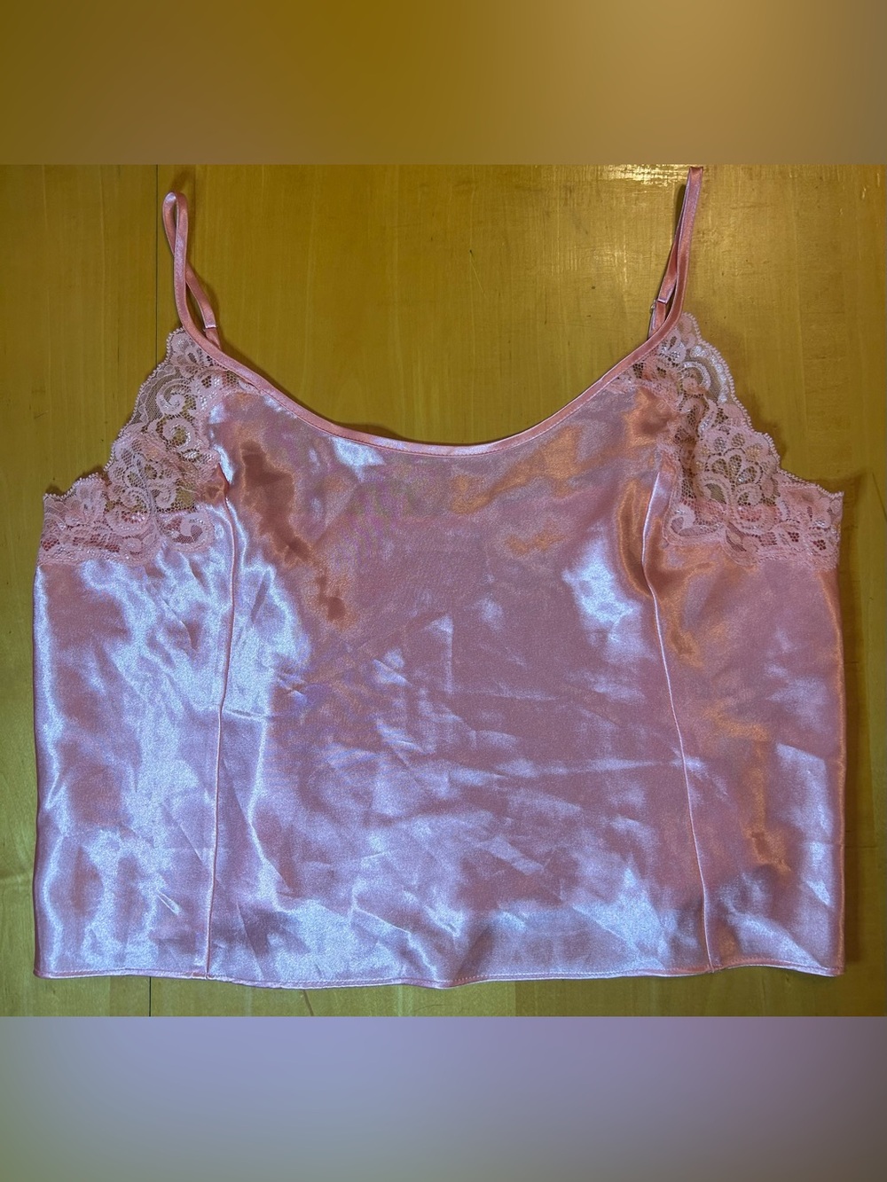 Vintage Delicates Pink Lace Camisole Adjustable Straps